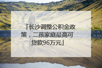 长沙调整公积金政策，二孩家庭最高可贷款96万元