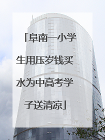 阜南一小学生用压岁钱买水为中高考学子送清凉