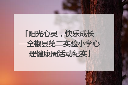 阳光心灵，快乐成长——全椒县第二实验小学心理健康周活动纪实