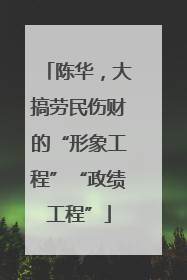 陈华，大搞劳民伤财的“形象工程”“政绩工程”