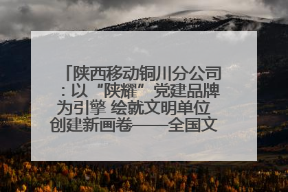 陕西移动铜川分公司：以“陕耀”党建品牌为引擎 绘就文明单位创建新画卷——全国文明单位创建纪实