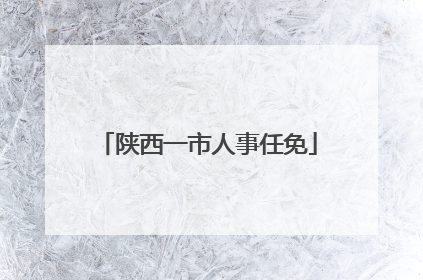 陕西一市人事任免