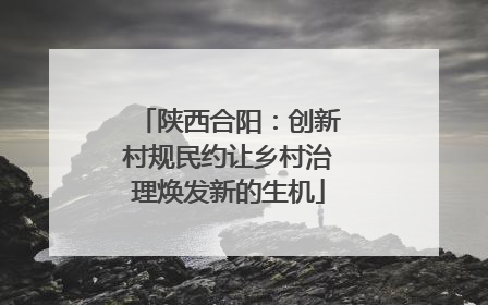 陕西合阳：创新村规民约让乡村治理焕发新的生机