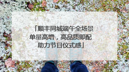 顺丰同城端午全场景单量高增，高品质即配助力节日仪式感