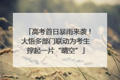 高考首日暴雨来袭！大悟多部门联动为考生撑起一片“晴空”
