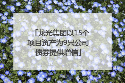 龙光集团以15个项目资产为9只公司债券提供增信