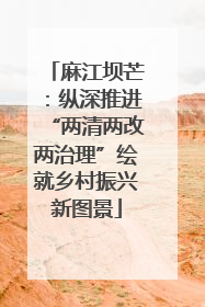 麻江坝芒：纵深推进“两清两改两治理”绘就乡村振兴新图景