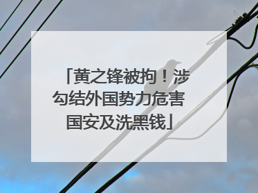 黄之锋被拘！涉勾结外国势力危害国安及洗黑钱