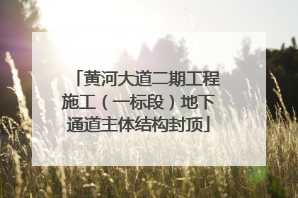 黄河大道二期工程施工（一标段）地下通道主体结构封顶