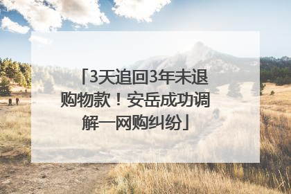 3天追回3年未退购物款！安岳成功调解一网购纠纷