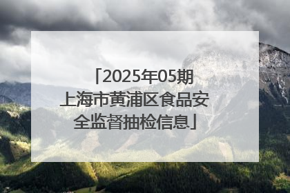 2025年05期上海市黄浦区食品安全监督抽检信息