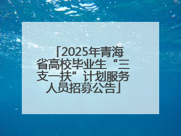 2025年青海省高校毕业生“三支一扶”计划服务人员招募公告