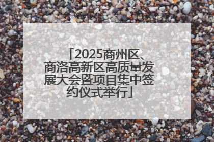 2025商州区、商洛高新区高质量发展大会暨项目集中签约仪式举行
