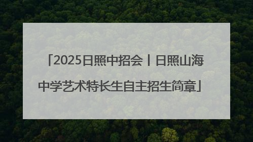 2025日照中招会丨日照山海中学艺术特长生自主招生简章