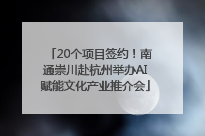 20个项目签约！南通崇川赴杭州举办AI赋能文化产业推介会