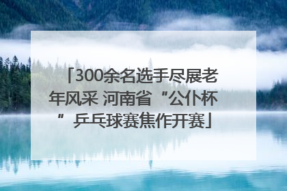 300余名选手尽展老年风采 河南省“公仆杯”乒乓球赛焦作开赛