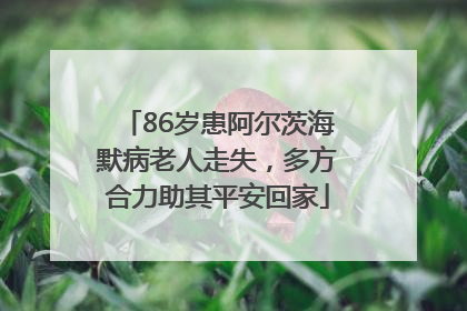86岁患阿尔茨海默病老人走失，多方合力助其平安回家