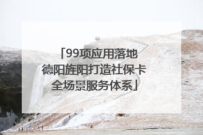 99项应用落地 德阳旌阳打造社保卡全场景服务体系
