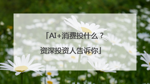 AI+消费投什么？资深投资人告诉你