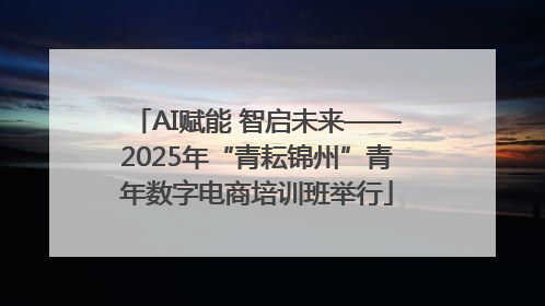 AI赋能 智启未来——2025年“青耘锦州”青年数字电商培训班举行